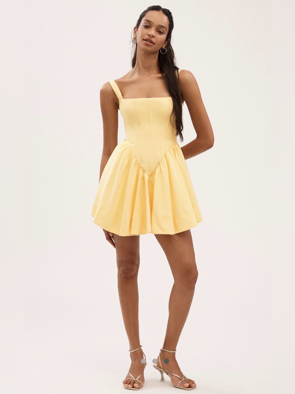 Bardot Larson sleeveless square neck Mini Dress in Canary Yellow